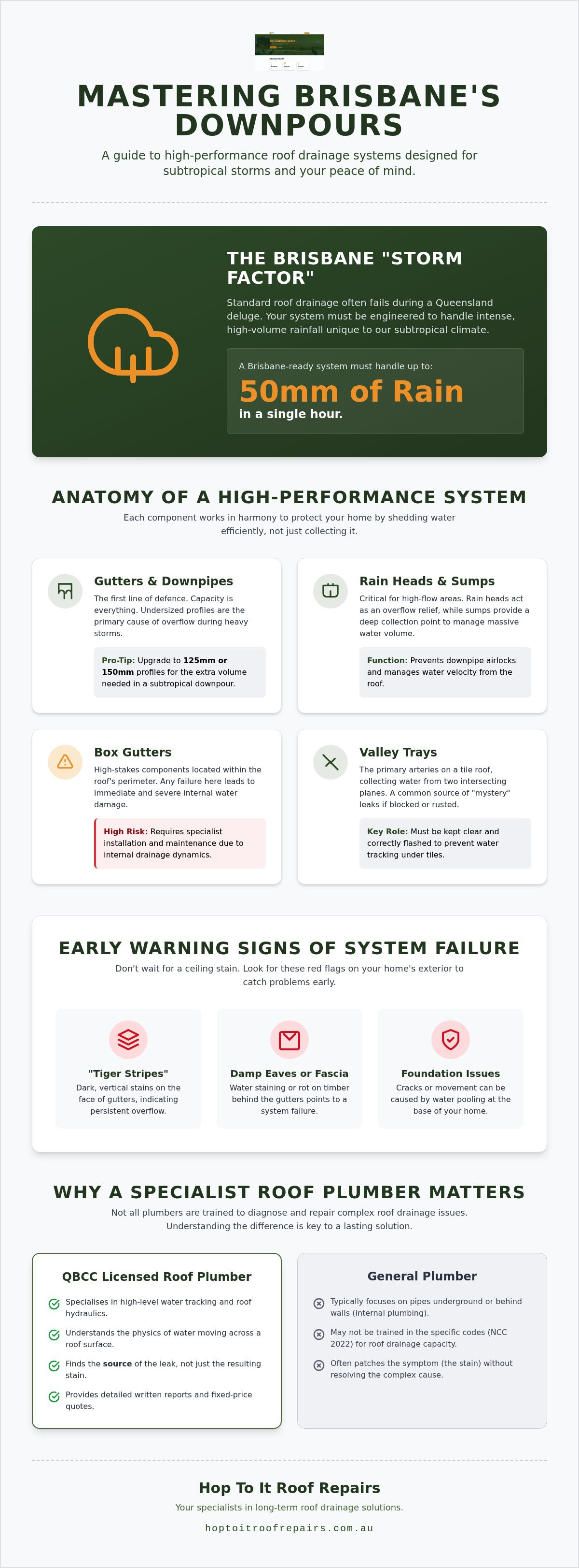 Expert Roof Drainage Solutions Brisbane: A Homeowner’s Guide to Storm-Ready Systems infographic
