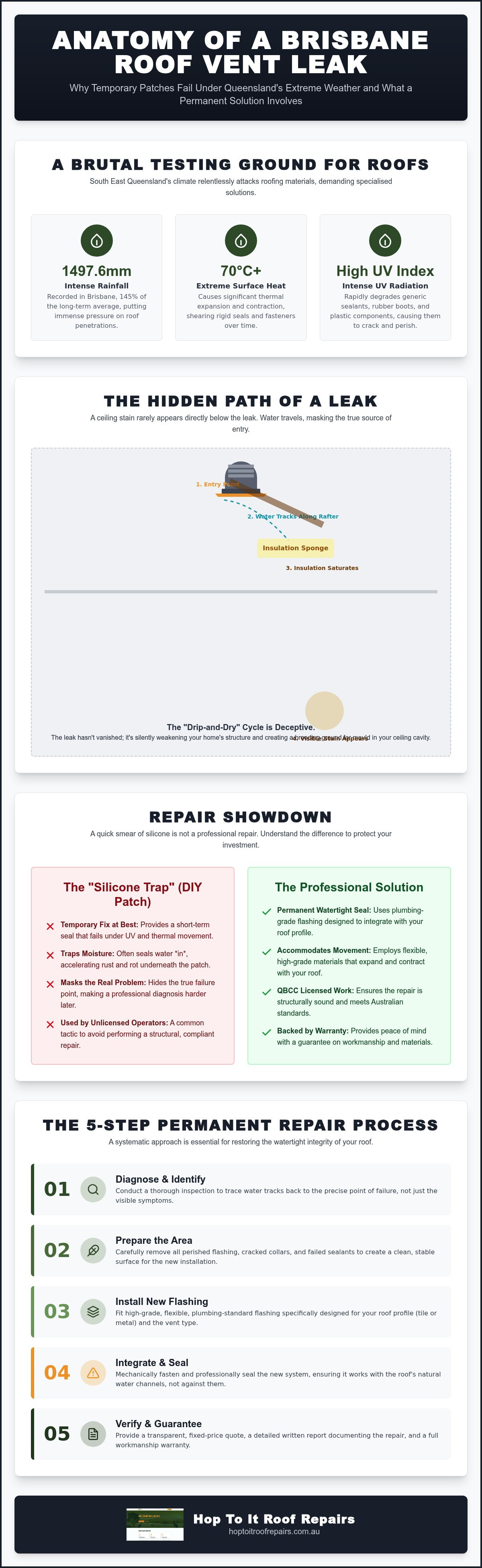 Roof Vent Leak Repair Brisbane: Expert Solutions for a Watertight Home infographic