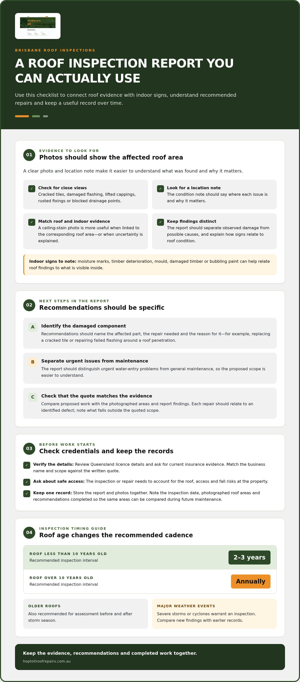 Roof Leak Inspection in Brisbane: Costs and Assessment infographic