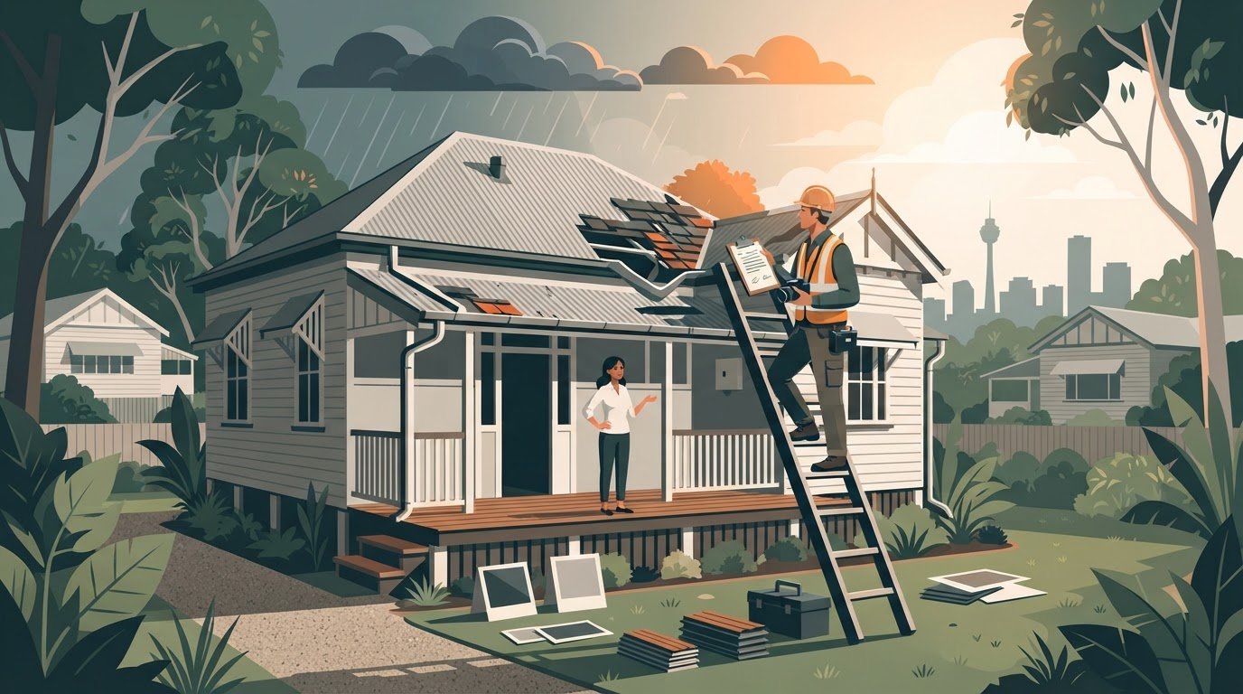 Roof repair for insurance claims in Brisbane and booking an inspection